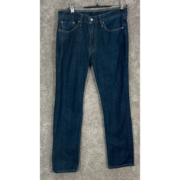 Levis 514 Jeans Mens 33X32 Blue Measures 32X30 Straight Leg Dark Wash - Picture 1 of 9